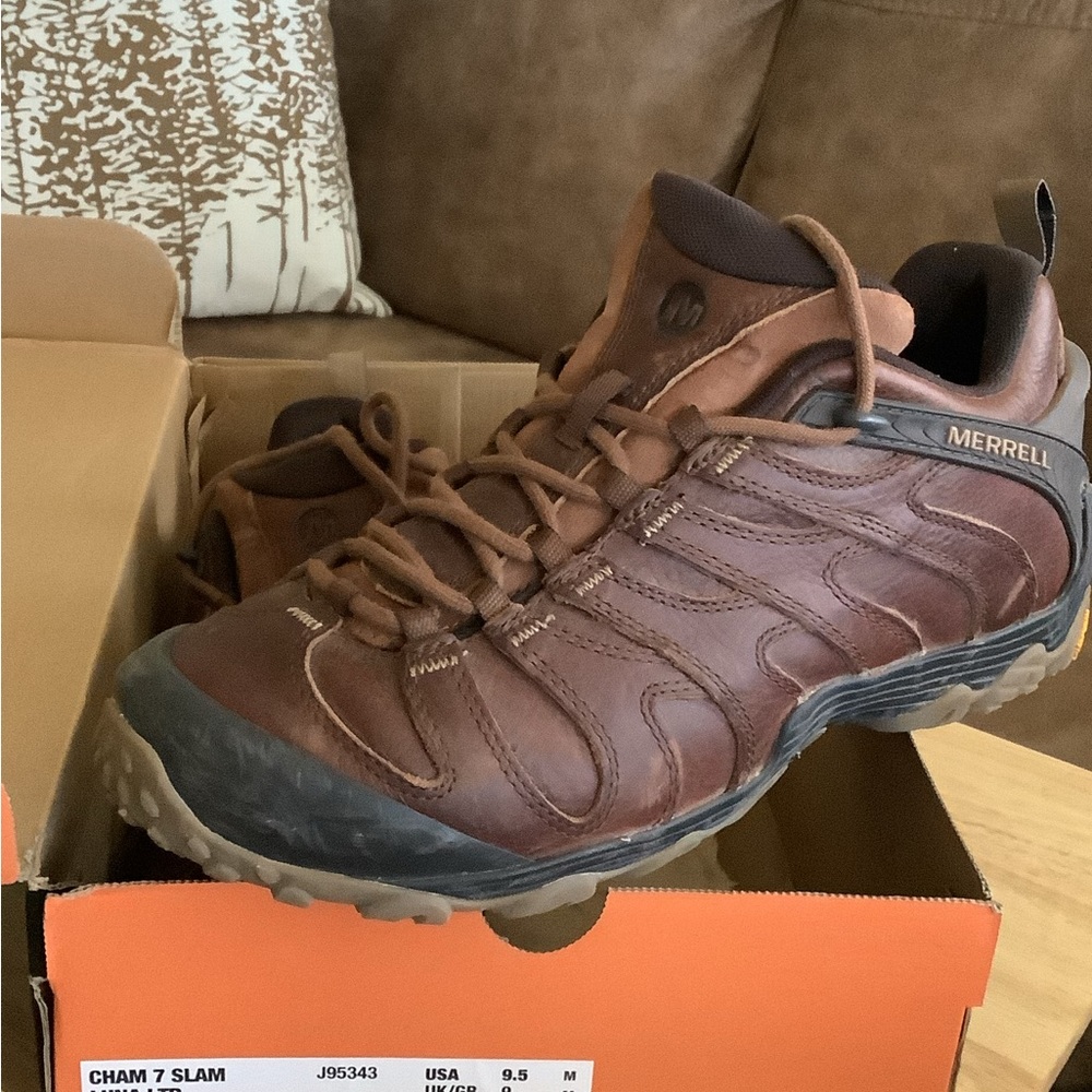 Merrell Mens Cham 7 Slam Hiking Boots Sz 9.5 M